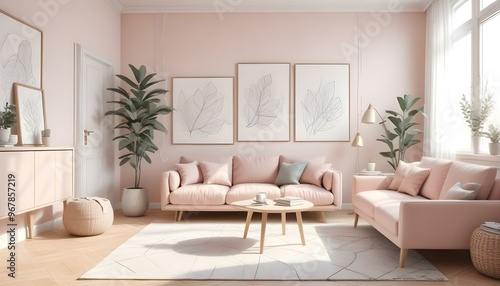 Photo interior modern design room 3d illustration;