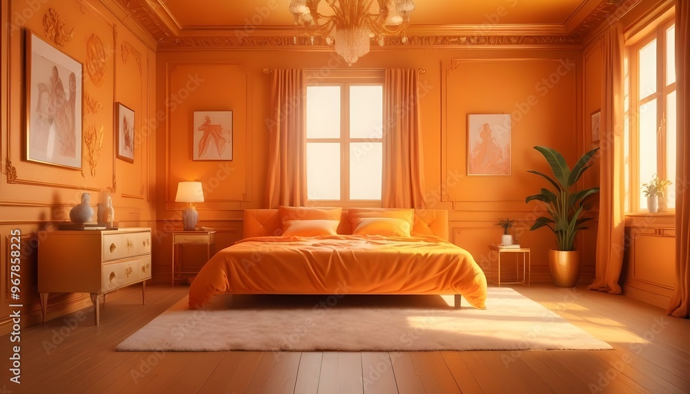 Photo interior modern design room 3d illustration; Photo interior modern design room 3d illustration;