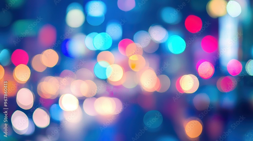 A blurred night scene with colorful bokeh lights creating a vibrant atmosphere. A blurred night scene with colorful bokeh lights creating a vibrant atmosphere.