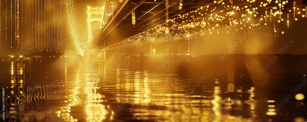 Fototapeta premium Abstract golden light pattern background.