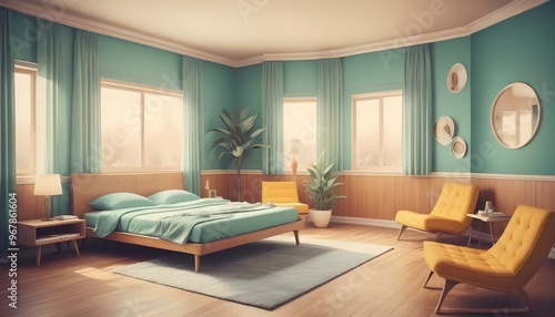 Wallpaper Mural Photo interior modern design room 3d illustration; Torontodigital.ca