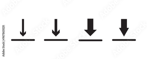 Download icon set. download icon Collection. download sign and symbol. Vector illustration.