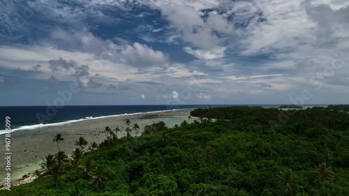 Wallpaper Mural Aerial view of a tropical island with lush vegetation and beautiful coastline, Rarotonga, Cook Islands. Torontodigital.ca