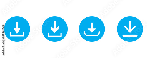Download icon set. Download button Collection. Download files icons vector. simple download icon isolated on white background. Arrow downloading icon. Vector illustration.