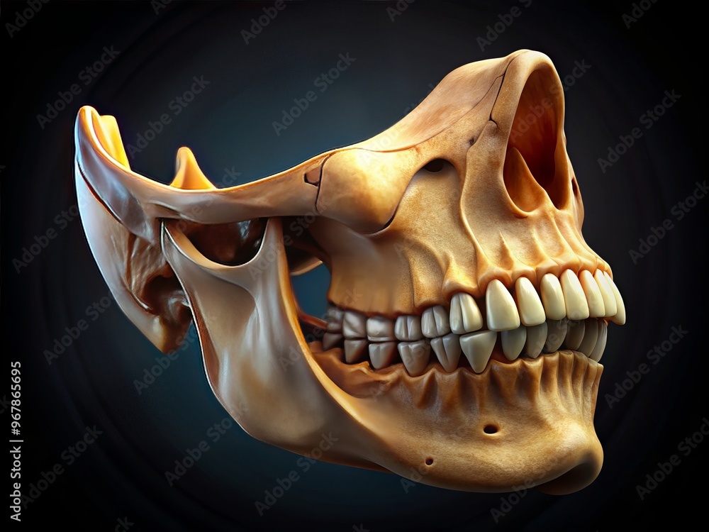 Naklejka premium jawbone details anatomical precision illustration mood scientific
