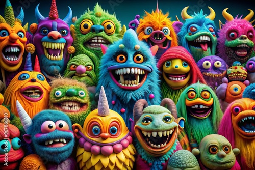 Kooky monsters and ghosts with bright and bold colors