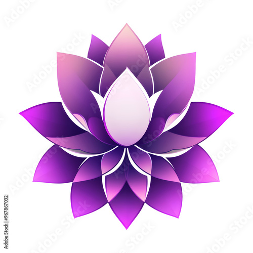 Intricate Vector Illustration of a Purple and Pink Lotus Flower with Layered Petals, Perfect for Spirituality, Wellness, and Meditation Themes