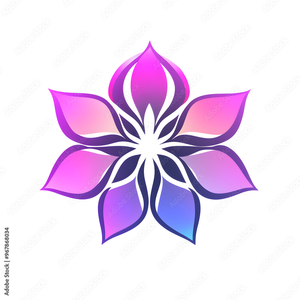 Symmetrical Purple Lotus Flower Mandala Design with Petals in Gradient Tones, Perfect for Meditation, Mindfulness, and Spirituality Themes Symmetrical Purple Lotus Flower Mandala Design with Petals in Gradient Tones, Perfect for Meditation, Mindfulness, and Spirituality Themes