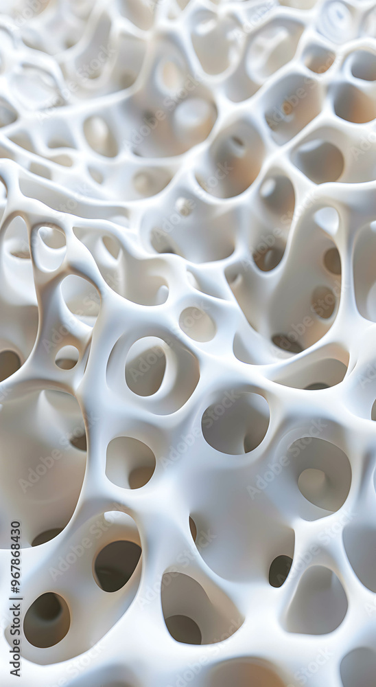 Porous surface. An intricate abstract 3D honeycomb structure showcasing complex organic patterns and modern design aesthetics. Concept abstract background of complex shape. Porous surface. An intricate abstract 3D honeycomb structure showcasing complex organic patterns and modern design aesthetics. Concept abstract background of complex shape.