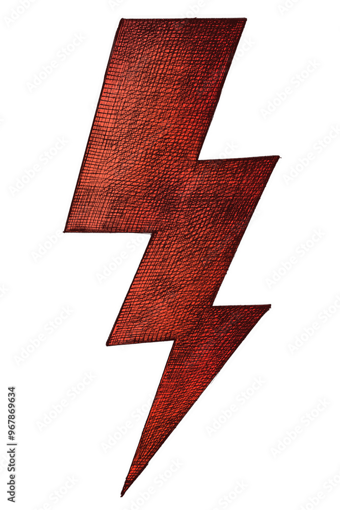 Fototapeta premium Red thunder png vintage clipart