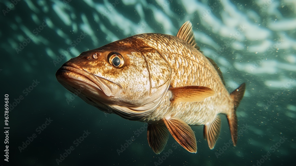 Obraz premium Barramundi Swimming Under Moonlight