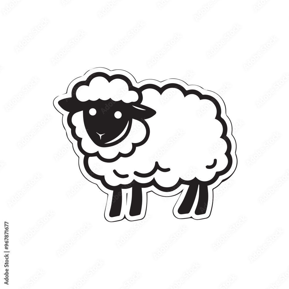 Sheep in cartoon, doodle style . Image for t-shirt, web, mobile apps and ui. Isolated 2d vector illustration in logo, icon, sketch style, Eps 10, black and white. AI Generative Sheep in cartoon, doodle style . Image for t-shirt, web, mobile apps and ui. Isolated 2d vector illustration in logo, icon, sketch style, Eps 10, black and white. AI Generative