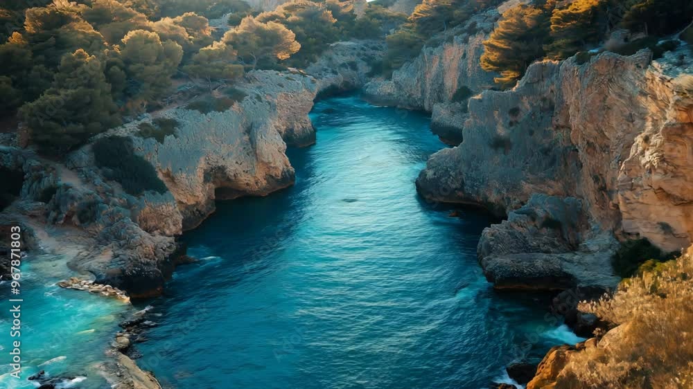 aerial view of elegance beautiful blue water river flow below aerial view of elegance beautiful blue water river flow below