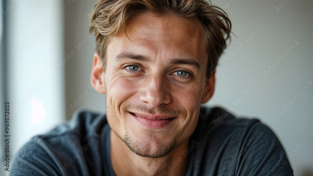 close up portrait photo of young smiling handsome man close up portrait photo of young smiling handsome man