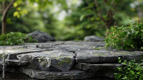 Wallpaper Mural A rock ledge with a few plants growing on it Torontodigital.ca