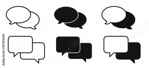 Talk bubble speech icon set. Blank empty bubbles vector design elements, perfect for representing chat, conversation, and communication