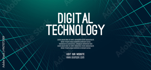 Digital technology speed connect blue green background, cyber nano information, abstract communication, innovation future tech data, internet network connection, Ai big data, line dot illustration 3d