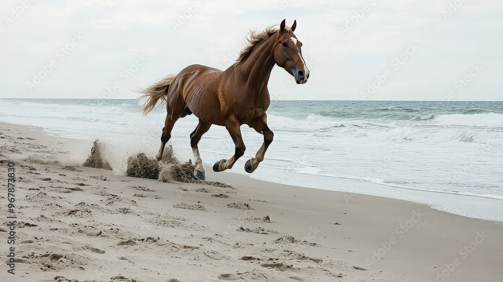 Horse Running on the Beach Horse Running on the Beach