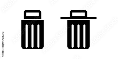 trash icon isolated, Delete icon symbol vector illustration.	