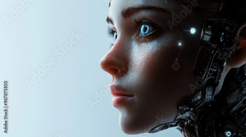 Cyberpunk Woman with Blue Eyes