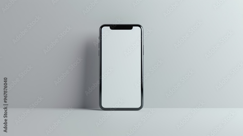 A phone is sitting on a table with a white background A phone is sitting on a table with a white background