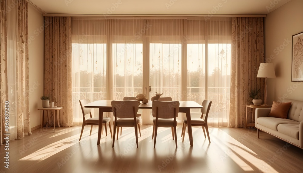 Fototapeta premium Photo interior modern design room 3d illustration;