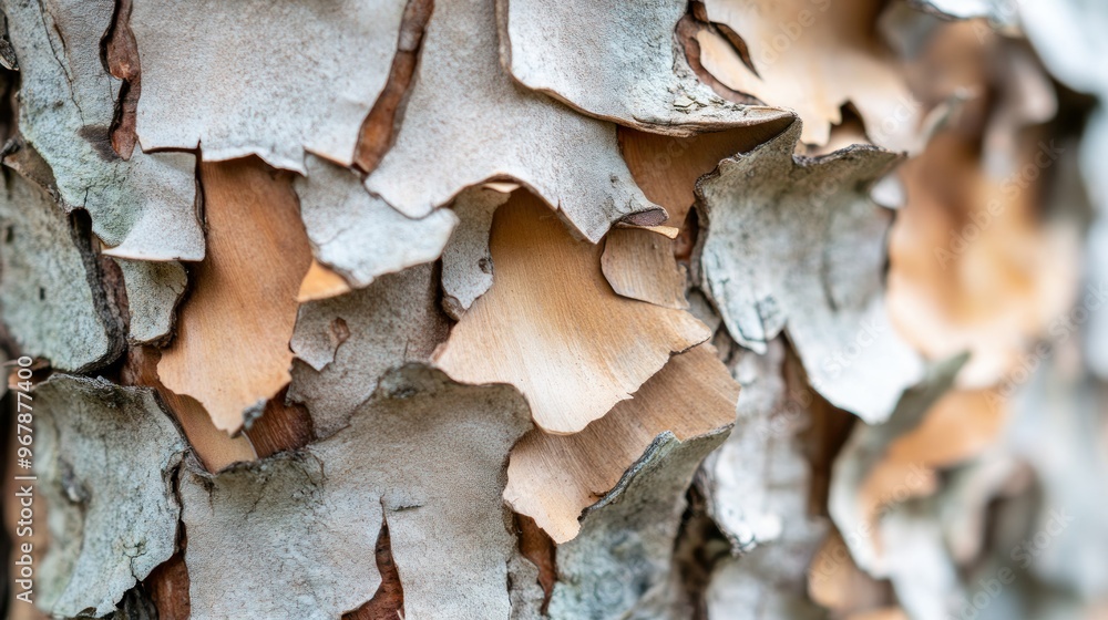 Close-up of textured tree bark showcasing layers of peeling, natural material. Close-up of textured tree bark showcasing layers of peeling, natural material.