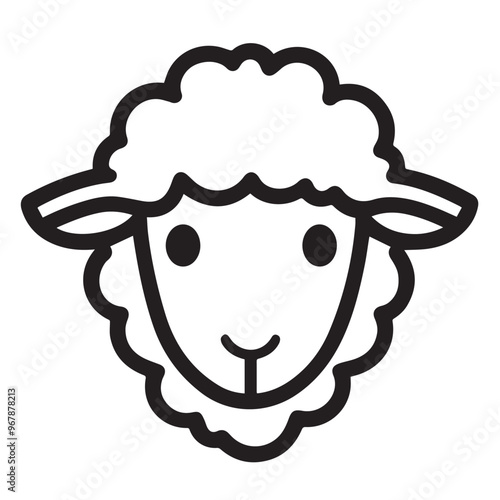 Sheep in cartoon, doodle style . Image for t-shirt, web, mobile apps and ui. Isolated 2d vector illustration in logo, icon, sketch style, Eps 10, black and white. AI Generative