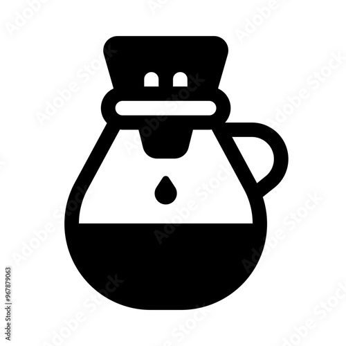 Coffee Dripper Glyph Icon. Single icon, glyph vector icon