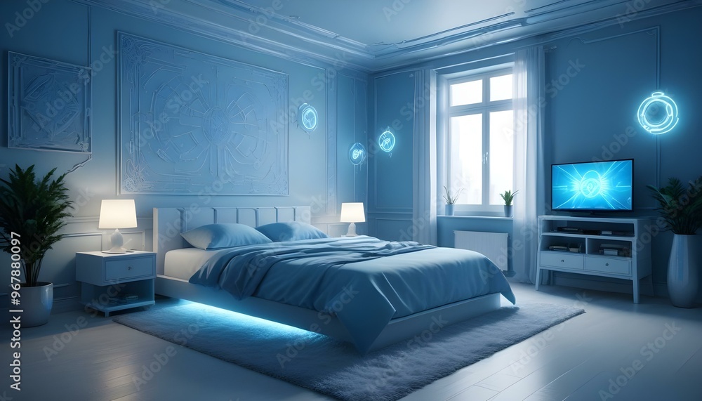 Photo interior modern design room 3d illustration; Photo interior modern design room 3d illustration;