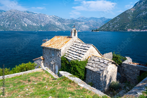 Obraz na płótnie Old church on Kotor Bay in Montenegro w salonie