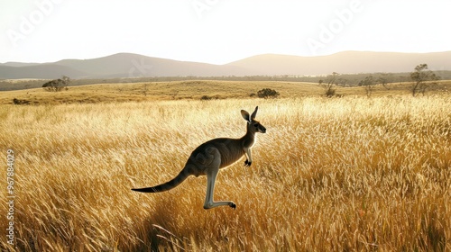 Kangaroo in Golden Field