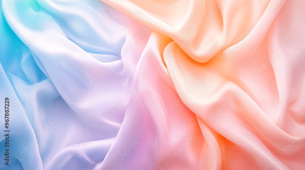 Soft pastel colored silk fabric texture with flowing folds. Abstract and elegant design concept Soft pastel colored silk fabric texture with flowing folds. Abstract and elegant design concept