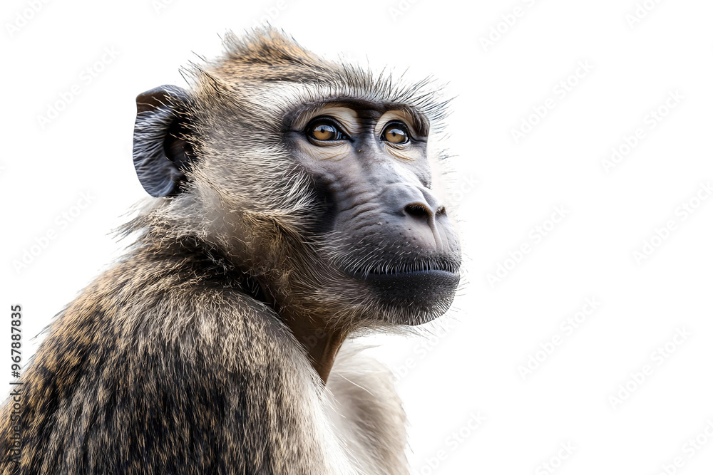 Obraz premium baboon sitting on a wtransparent background