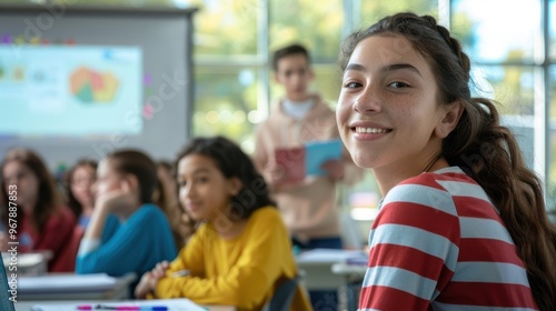 The Smiling Student in Class