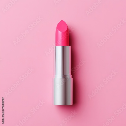 Lipstick made from delicate paper layers, pastel background, minimalist aesthetic, soft shadows, top view