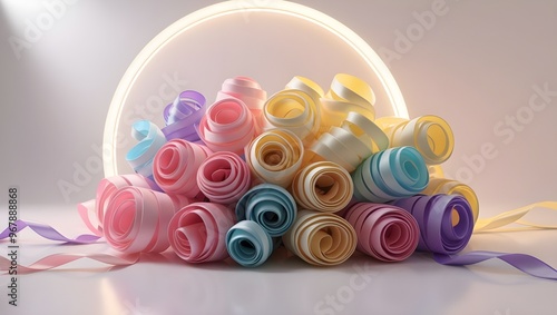 Wallpaper Mural Colorful curled ribbons for decorations Torontodigital.ca