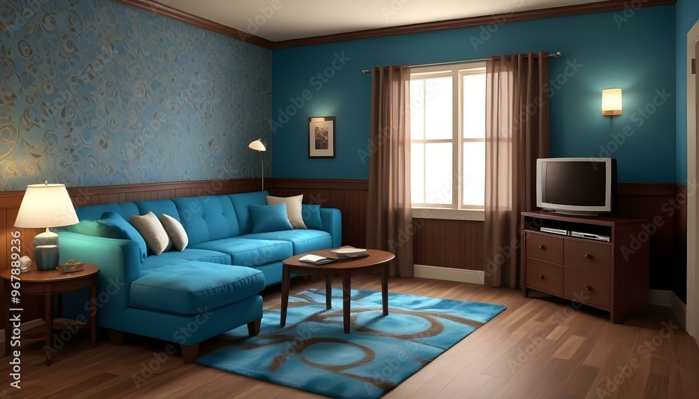 Fototapeta premium Photo interior modern design room 3d illustration;