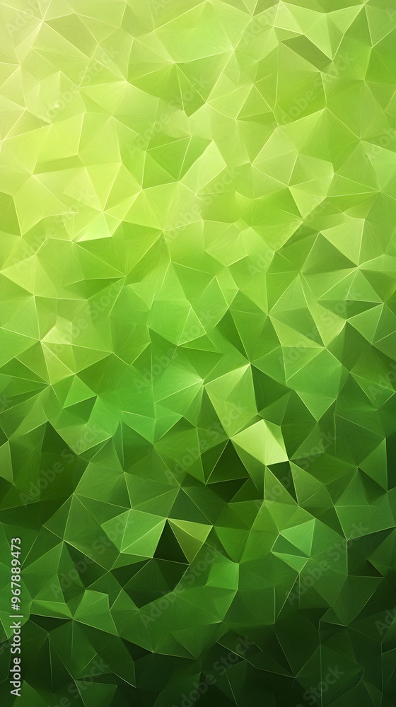 Green gradient background with low-poly geometric shapes Green gradient background with low-poly geometric shapes