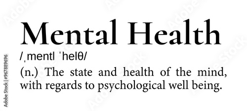 Mental health png dictionary word sticker, transparent background