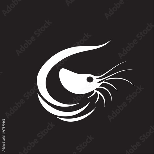 Shrimp in cartoon, doodle style . Image for t-shirt, web, mobile apps and ui. Isolated 2d vector illustration in logo, icon, sketch style, Eps 10, black and white. AI Generative