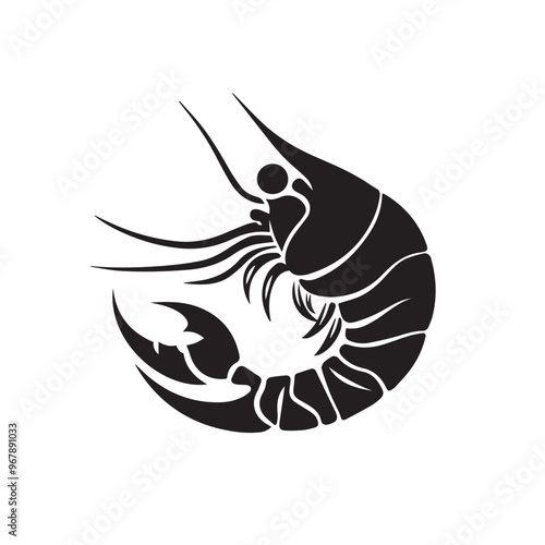 Shrimp in cartoon, doodle style . Image for t-shirt, web, mobile apps and ui. Isolated 2d vector illustration in logo, icon, sketch style, Eps 10, black and white. AI Generative