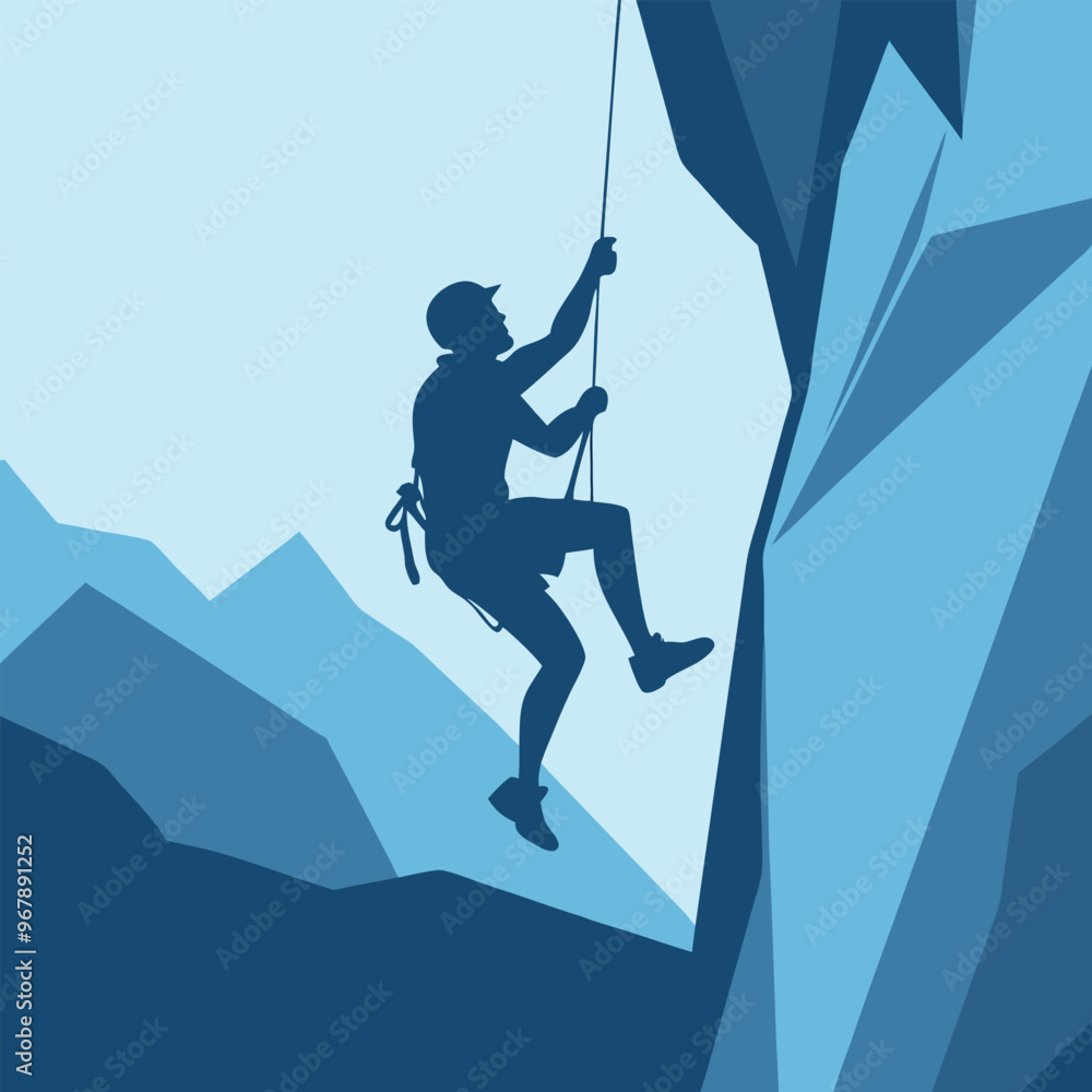 Fototapeta premium Mountain Climbing Vector Graphic