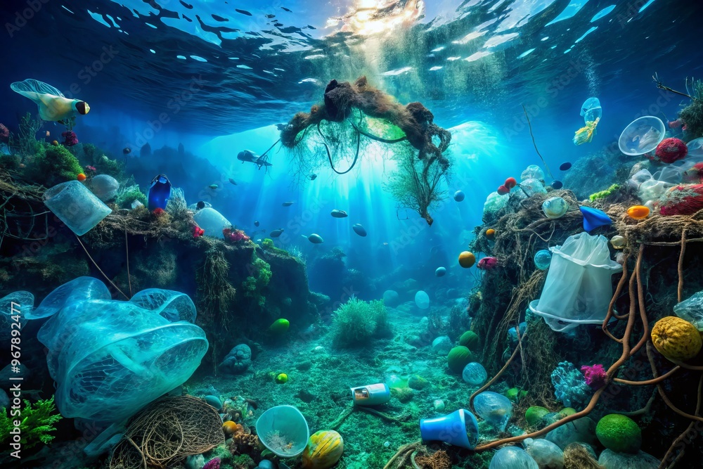 coral reef and diver coral reef and diver