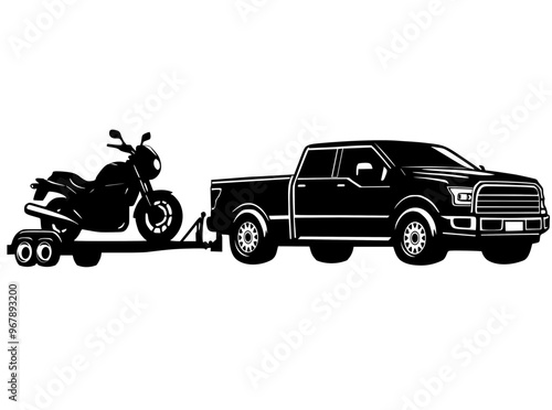 pickup truck trailer towing motorcycle