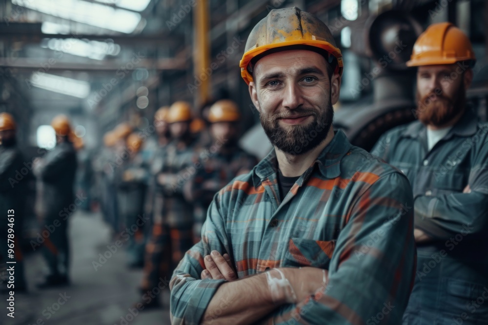 Portrait of a smiling factory worker Portrait of a smiling factory worker