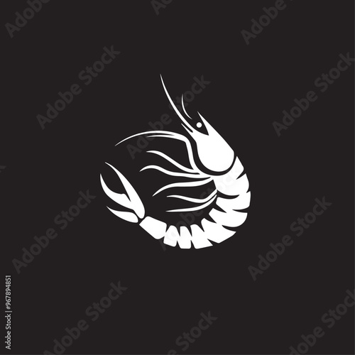 Shrimp in cartoon, doodle style . Image for t-shirt, web, mobile apps and ui. Isolated 2d vector illustration in logo, icon, sketch style, Eps 10, black and white. AI Generative
