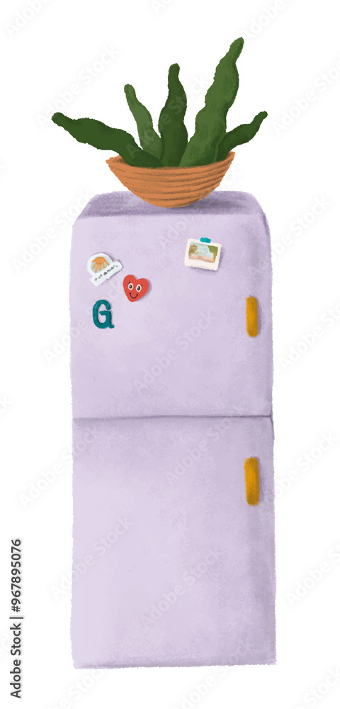 Cute purple fridge png sticker, transparent background Cute purple fridge png sticker, transparent background