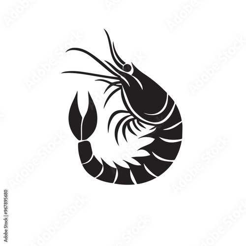 Shrimp in cartoon, doodle style . Image for t-shirt, web, mobile apps and ui. Isolated 2d vector illustration in logo, icon, sketch style, Eps 10, black and white. AI Generative