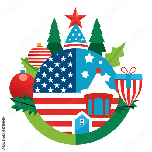 Download Chrisms Vector With Usa . Background Only White  Svg File For Design. photo